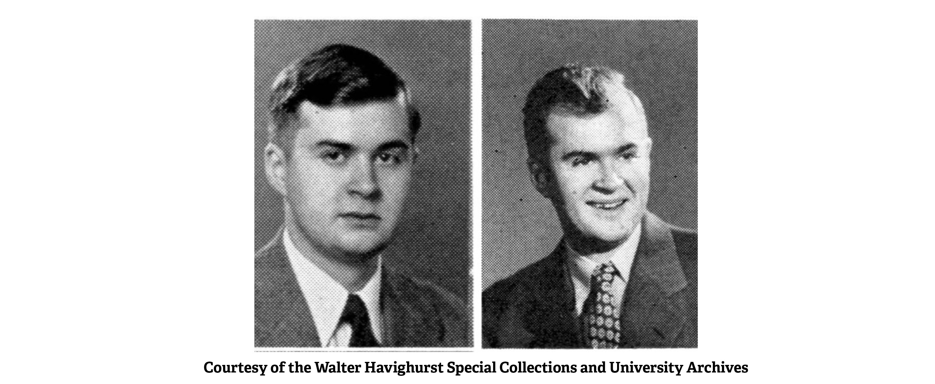 Yearbook photographs of Richard Elberfeld, 1943 and 1947